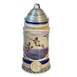 Decorative Ceramic Beer Stein with Flying Ducks